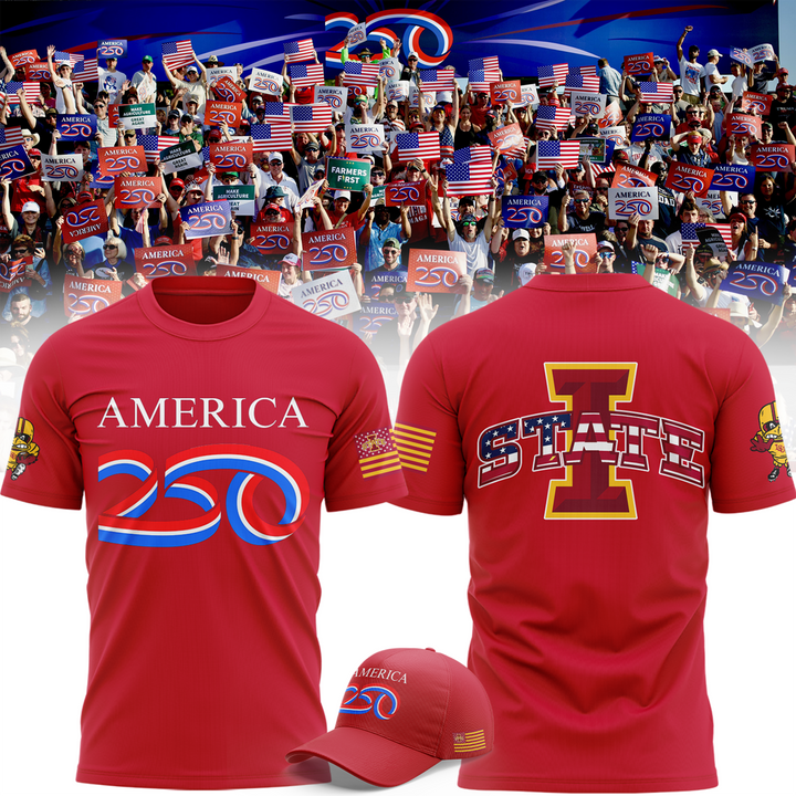 Iowa State Cyclones "AMERICAN 250" Special Red Tee Iowa State Cyclones "AMERICAN 250" Special Red Tee