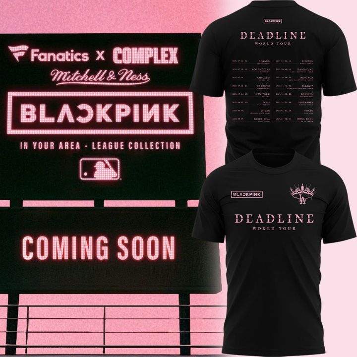 Los Angeles Dodgers x Blackpink Deadline World Tour 2025 Special Black Tee Los Angeles Dodgers x Blackpink Deadline World Tour 2025 Special Black Tee