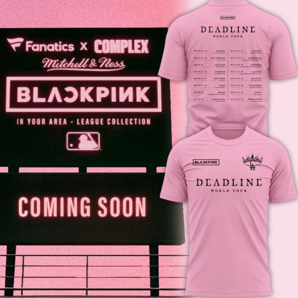Los Angeles Dodgers x Blackpink Deadline World Tour 2025 Special Pink Tee