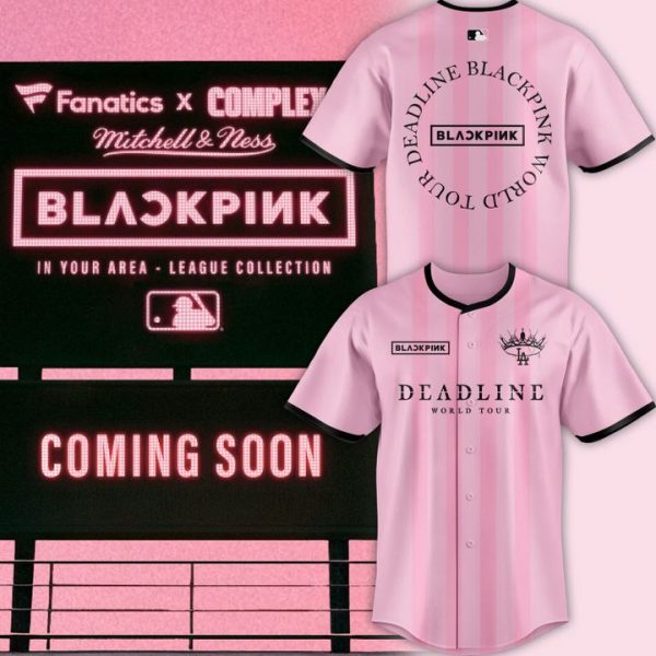 Los Angeles Dodgers x Blackpink Deadline World Tour 2025 Special Pink Baseball Jersey