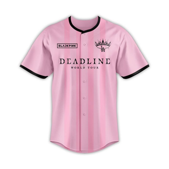 Los Angeles Dodgers x Blackpink Deadline World Tour 2025 Special Pink Baseball Jersey Los Angeles Dodgers x Blackpink Deadline World Tour 2025 Special Pink Baseball Jersey
