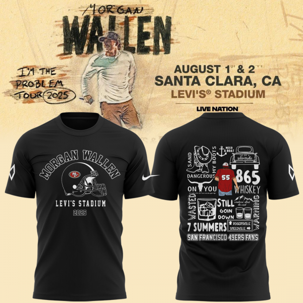 San Francisco 49ers NFL x Morgan Wallen Black T-shirt