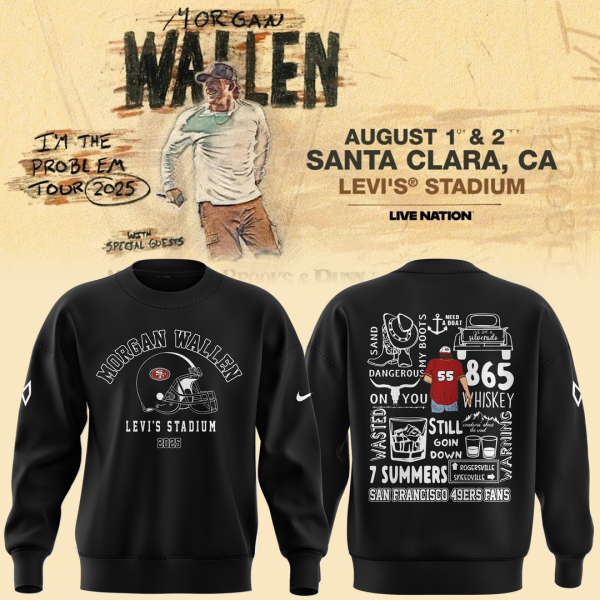 San Francisco 49ers NFL x Morgan Wallen Black Sweatshirt