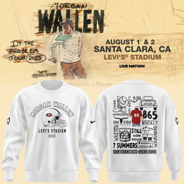 San Francisco 49ers NFL x Morgan Wallen White Sweatshirt