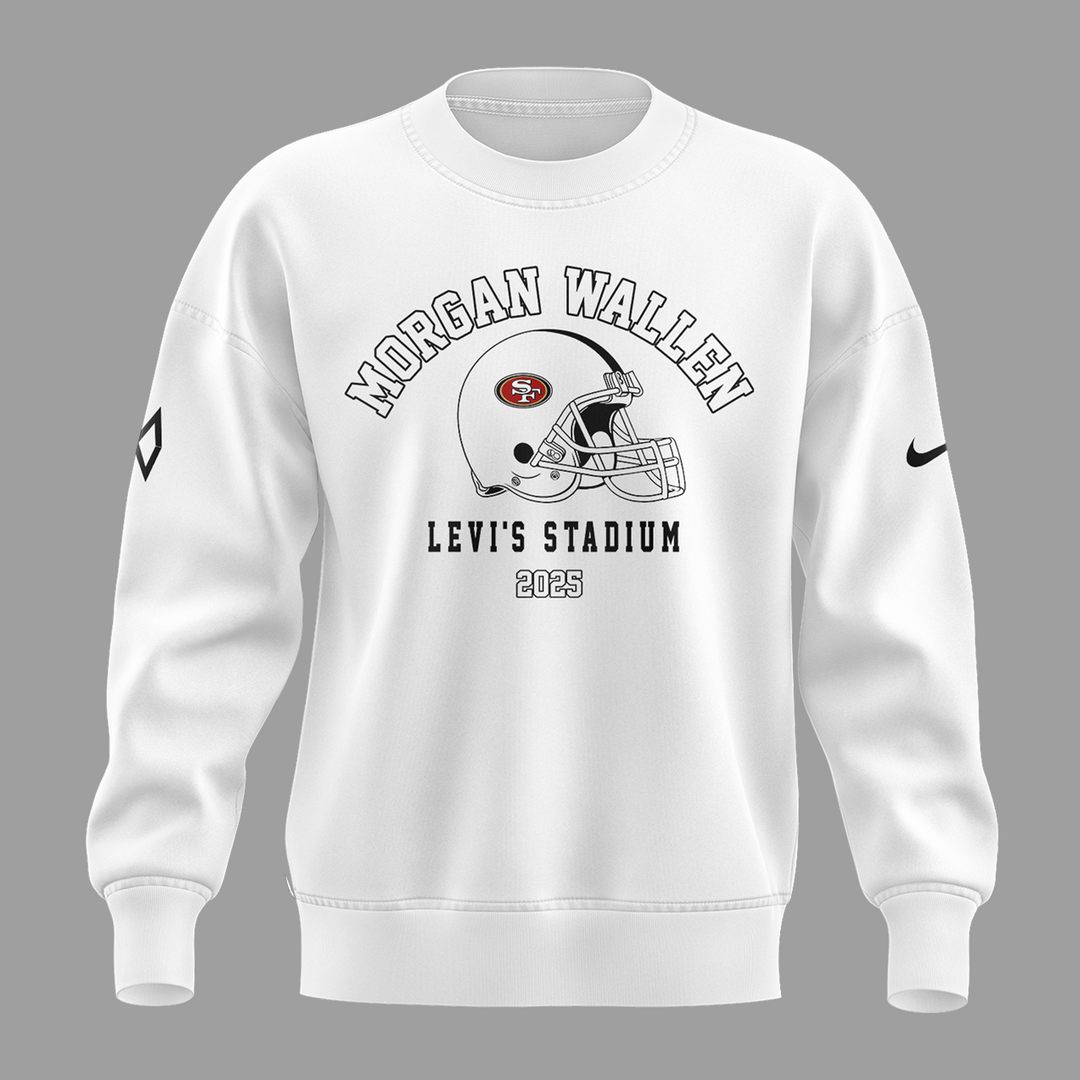 San Francisco 49ers NFL x Morgan Wallen White Sweatshirt San Francisco 49ers NFL x Morgan Wallen White Sweatshirt