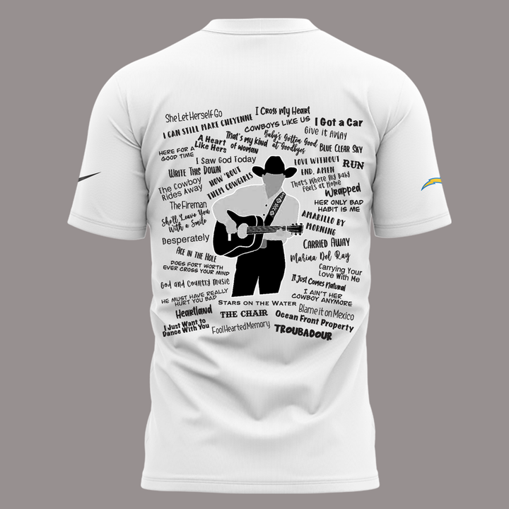George Strait x Los Angeles Chargers Sofi Stadium 2025 White Shirt George Strait x Los Angeles Chargers Sofi Stadium 2025 White Shirt