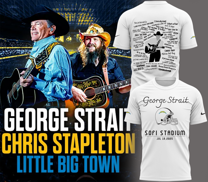 George Strait x Los Angeles Chargers Sofi Stadium 2025 White Shirt George Strait x Los Angeles Chargers Sofi Stadium 2025 White Shirt