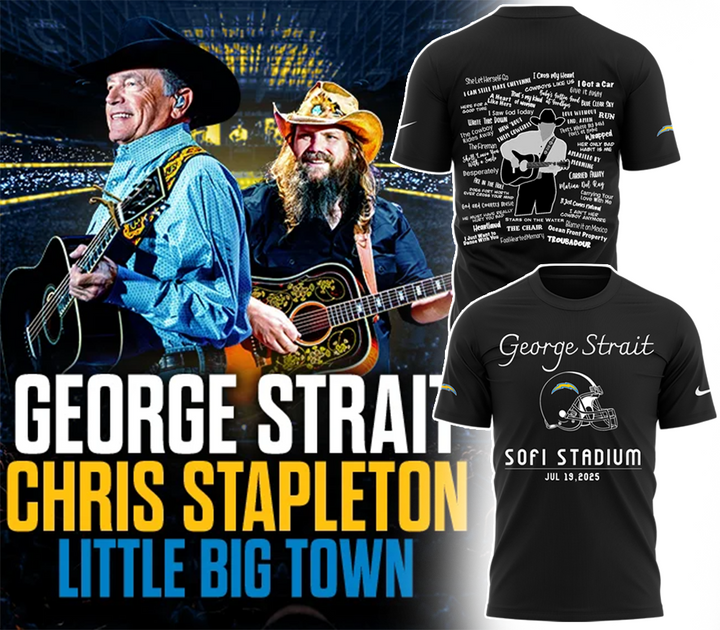 George Strait x Los Angeles Chargers Sofi Stadium 2025 Black Shirt George Strait x Los Angeles Chargers Sofi Stadium 2025 Black Shirt