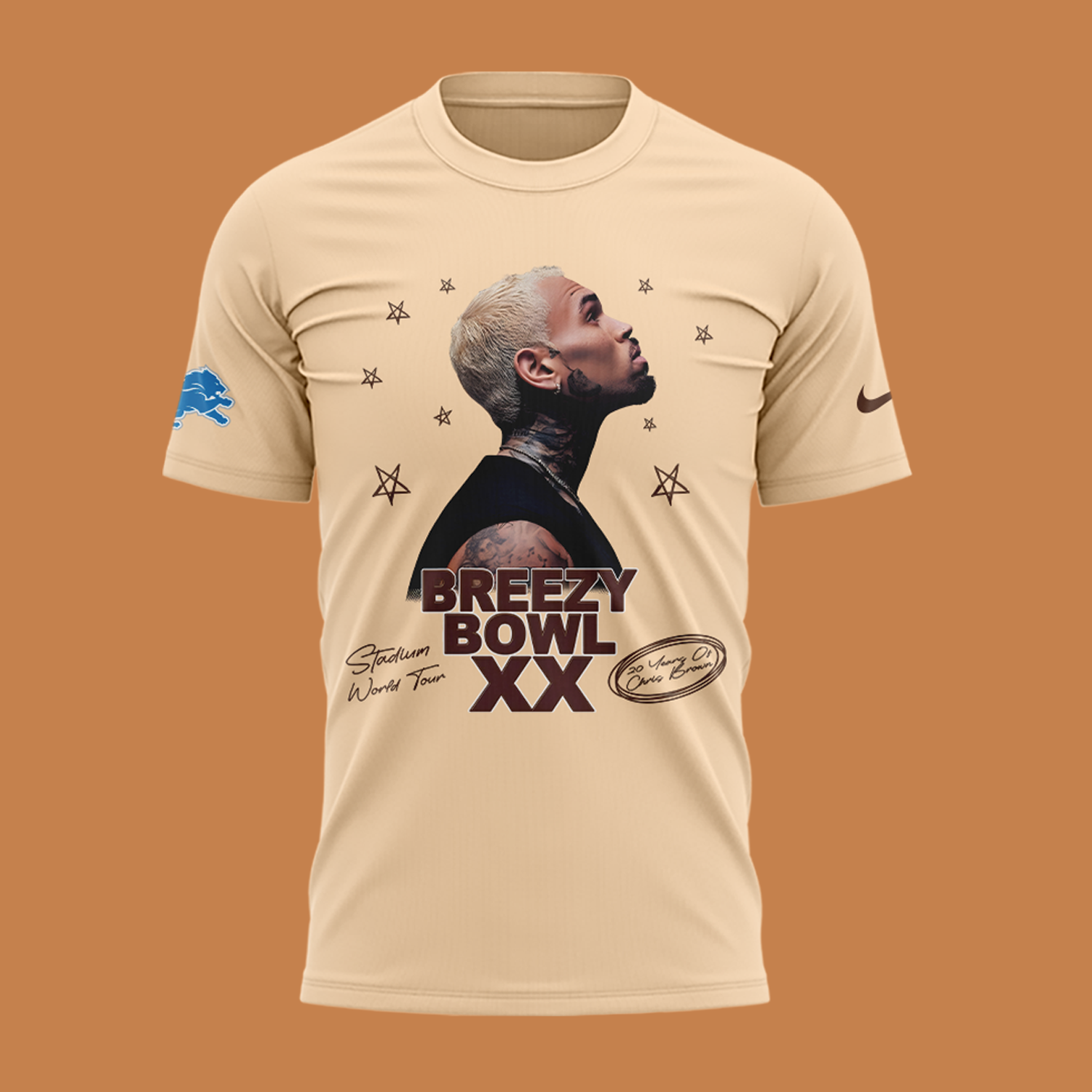 Detroit Lions x Chris Brown Breezy Bowl XX 2025 Special Tee Detroit Lions x Chris Brown Breezy Bowl XX 2025 Special Tee
