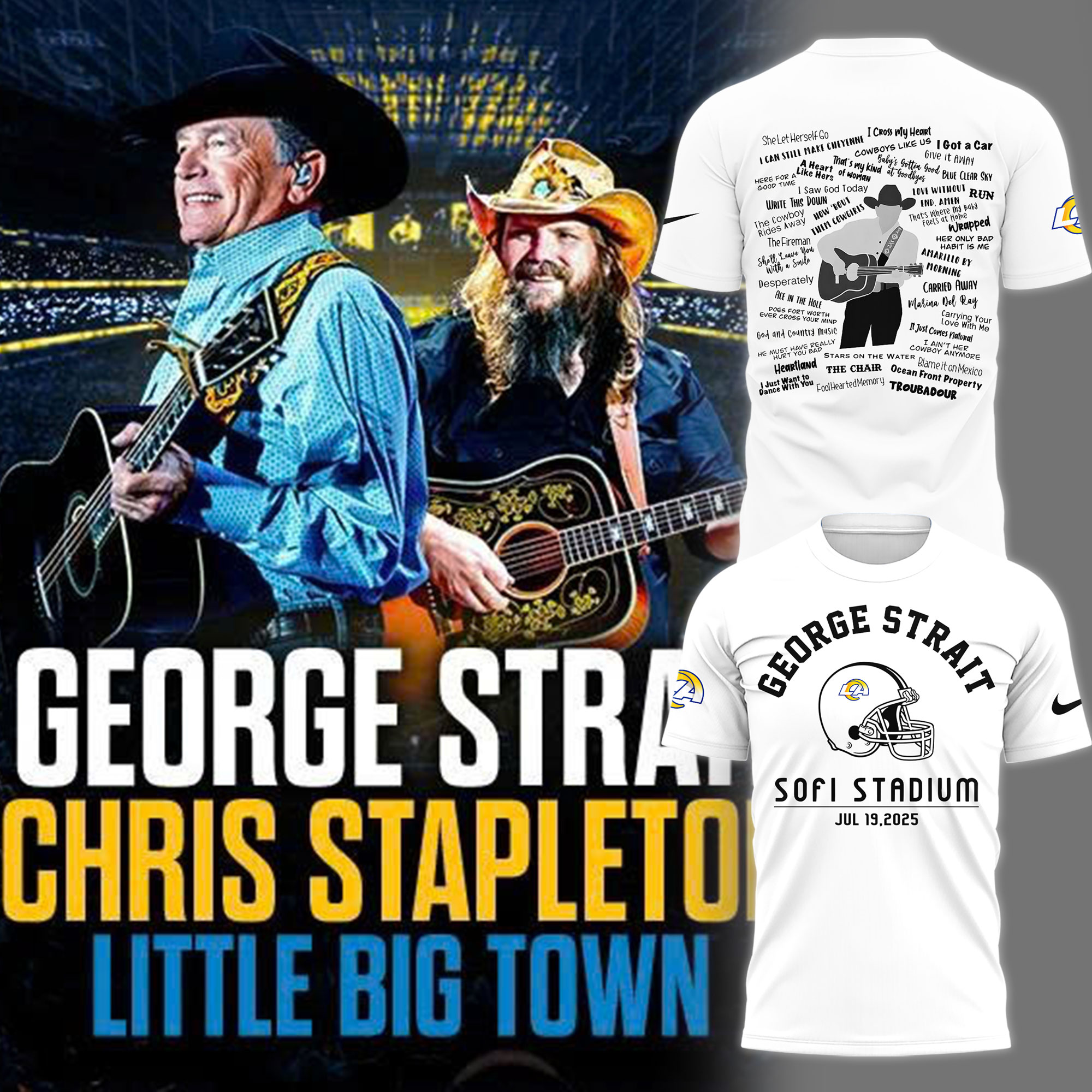 George Strait x Los Angeles Rams 2025 Tour Special Shirt George Strait x Los Angeles Rams 2025 Tour Special Shirt