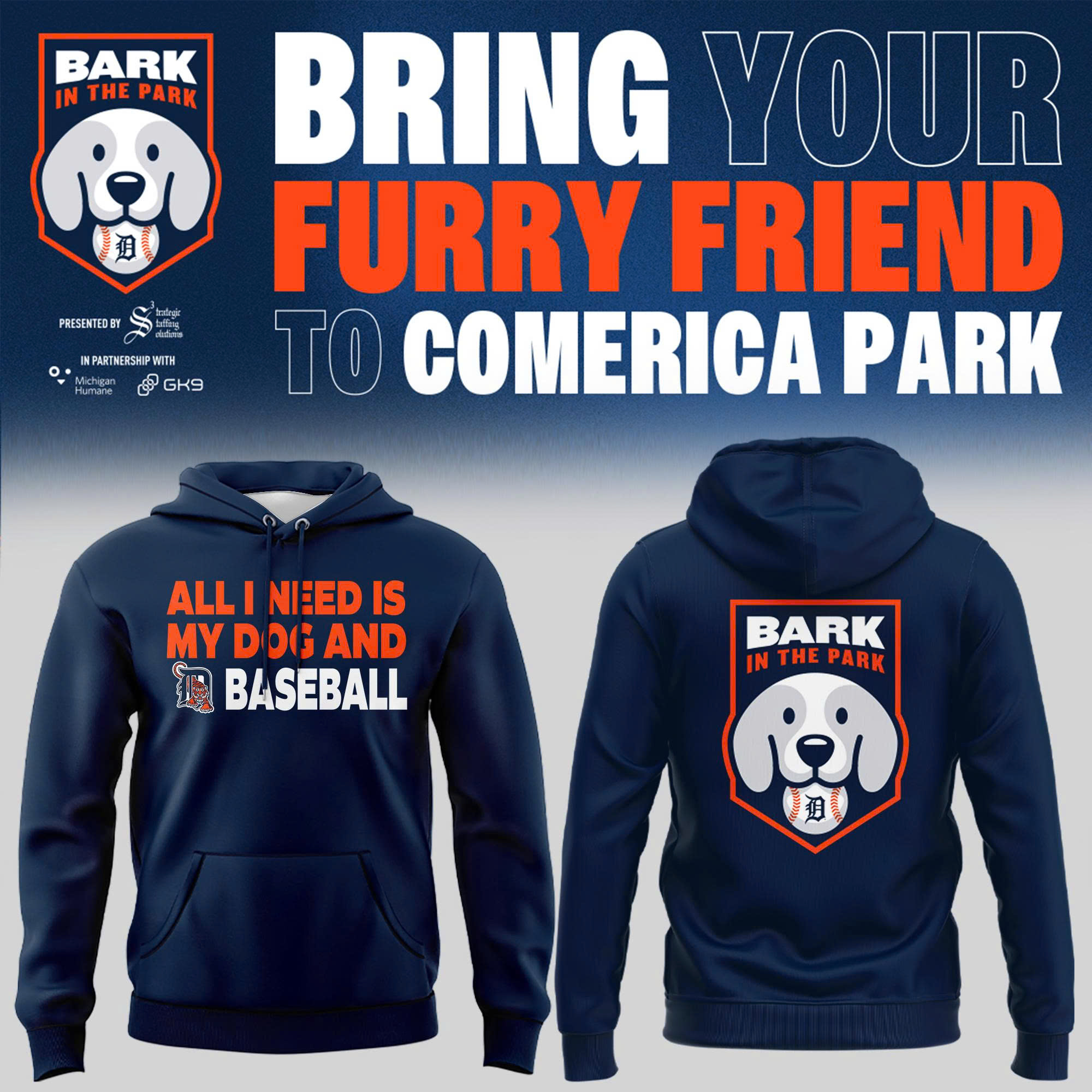 Detroit Tigers Bark In The Park Gift For Fans 2025 Hoodie Detroit Tigers Bark In The Park Gift For Fans 2025 Hoodie