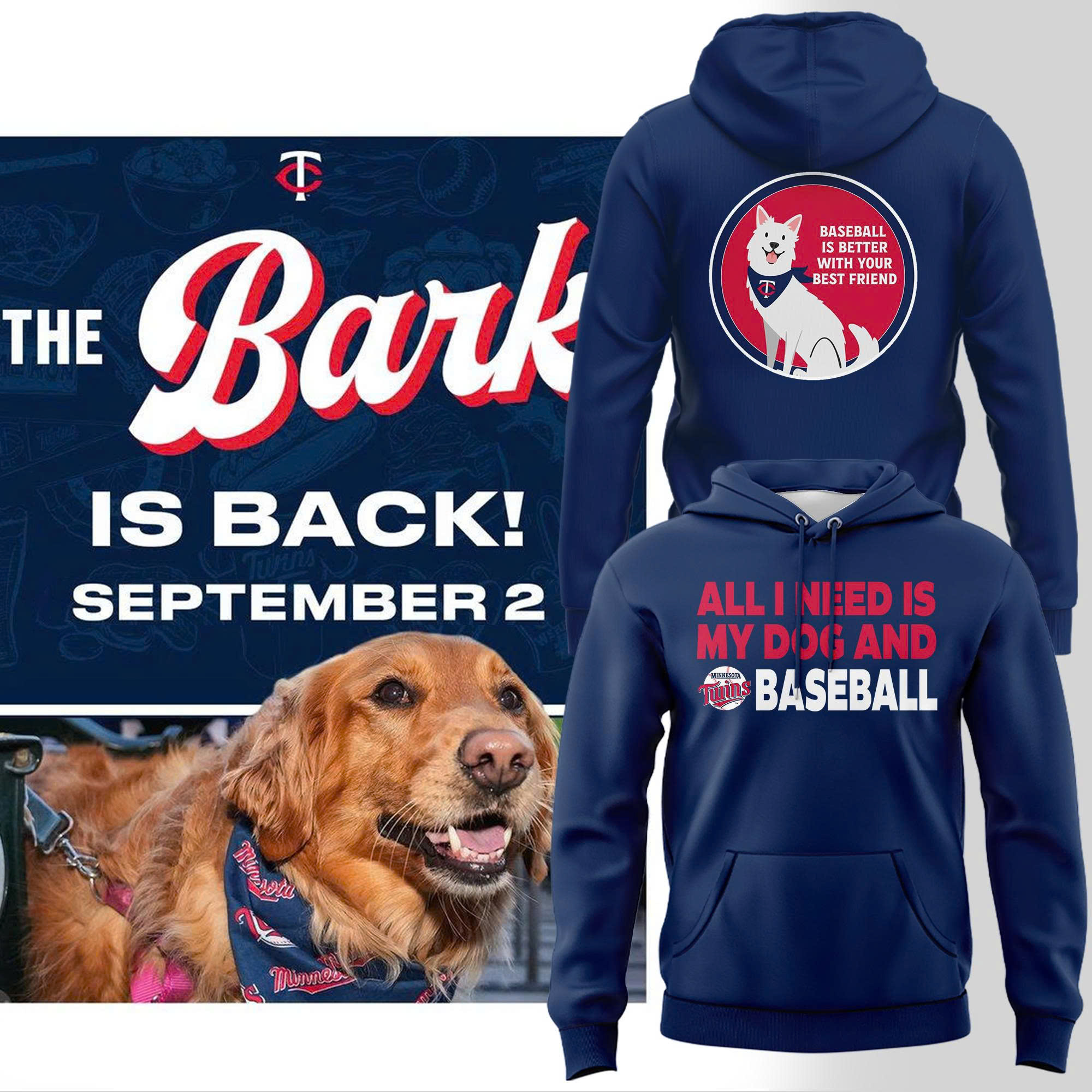 Minnesota Twins Bark at the Park Gift For Fans 2025 Hoodie Minnesota Twins Bark at the Park Gift For Fans 2025 Hoodie