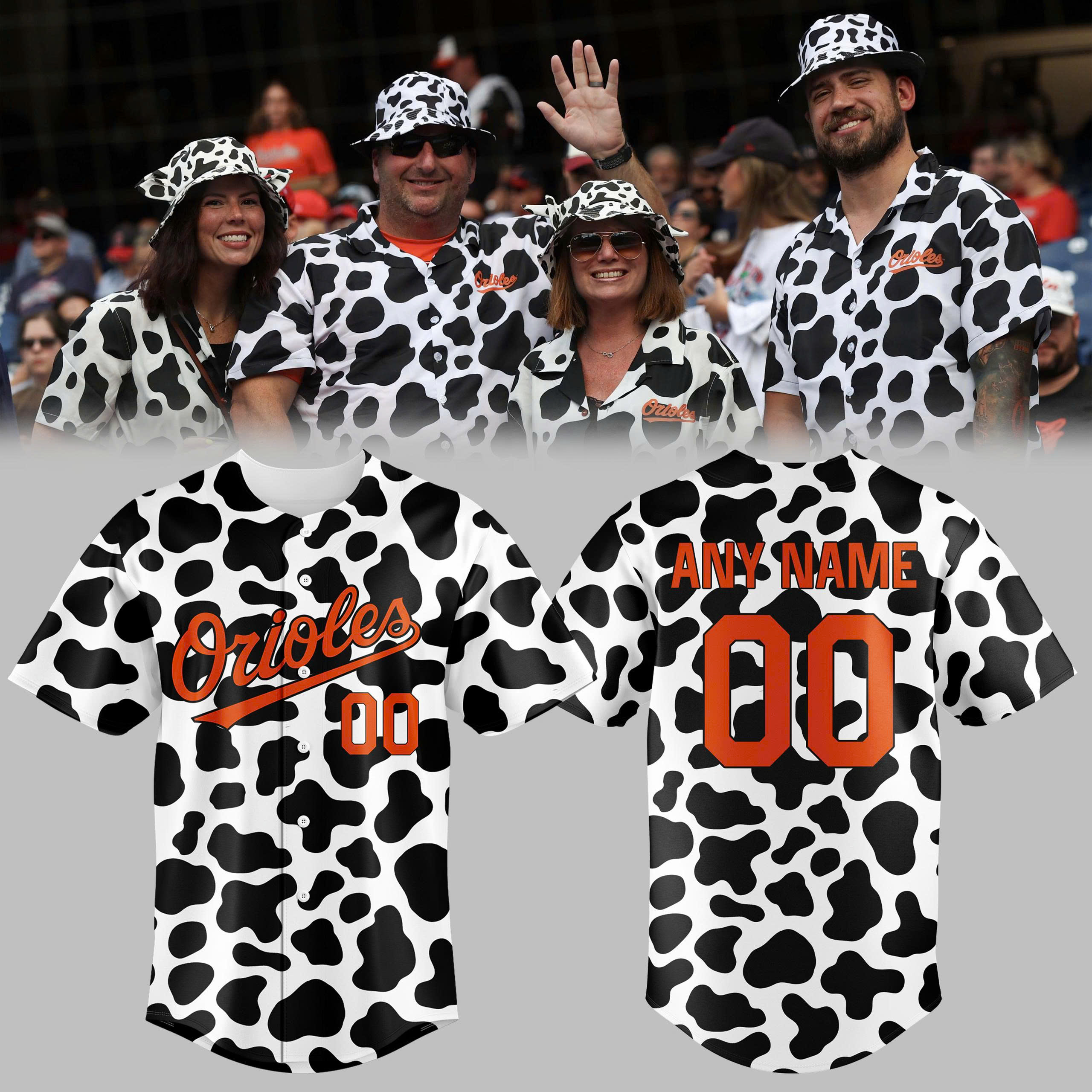 Baltimore Orioles Happy Cow Appreciation Day Custom Baseball Jersey Baltimore Orioles Happy Cow Appreciation Day Custom Baseball Jersey