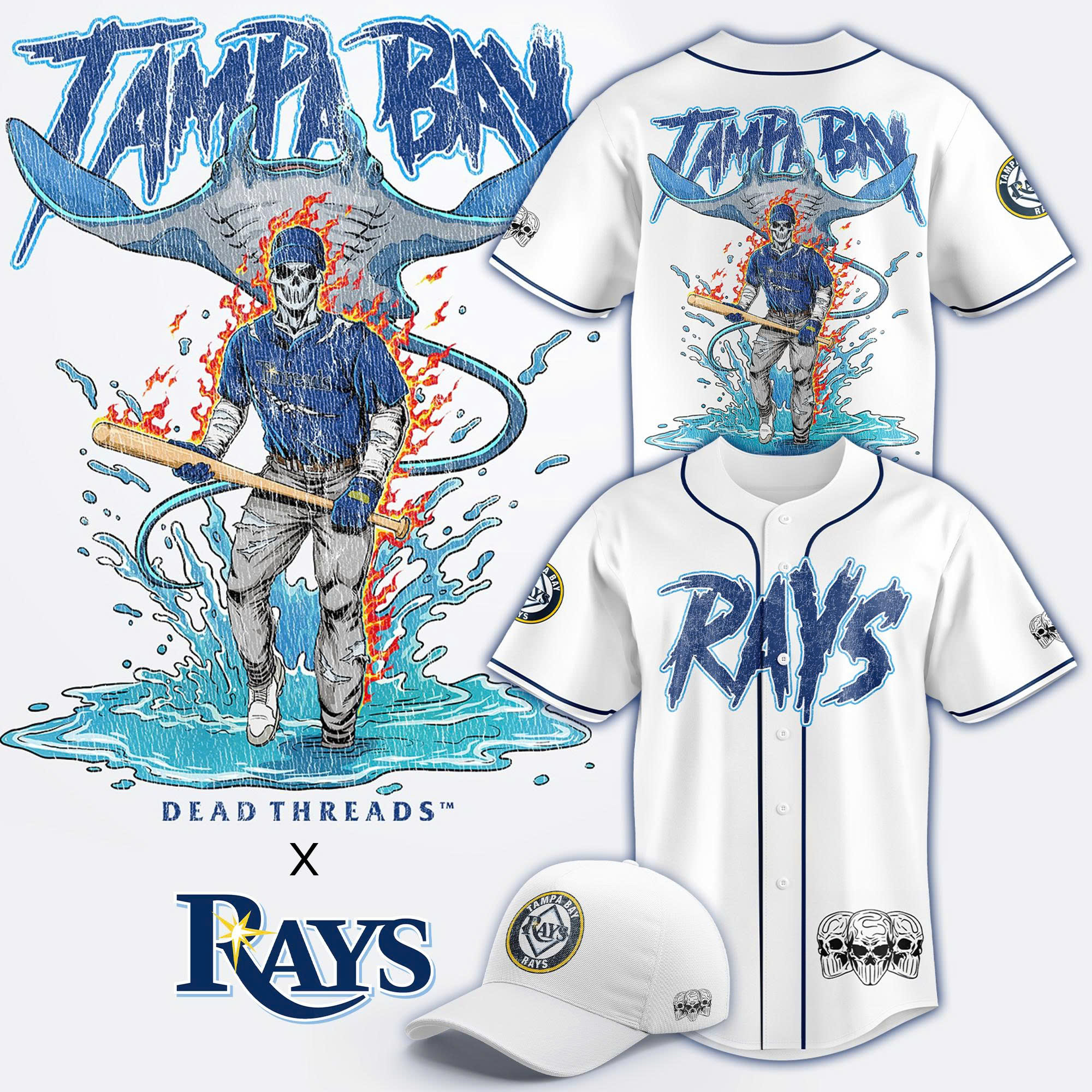 Tampa Bay Rays x Dead Threads Night 2025 Limited Baseball Jersey Tampa Bay Rays x Dead Threads Night 2025 Limited Baseball Jersey