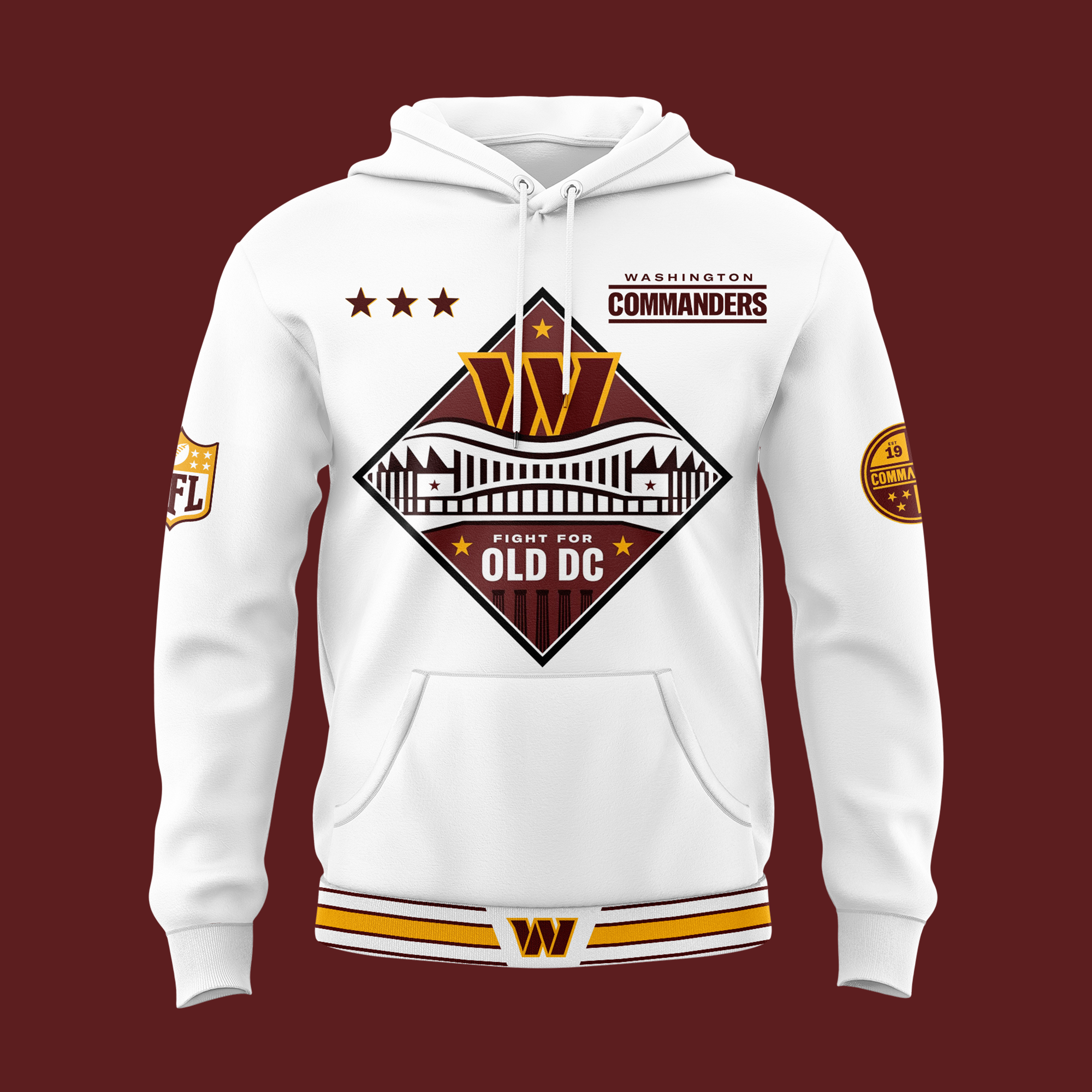Washington Commanders Super Bowl Era 2025 "Fit for Old DC" Special Hoodie Washington Commanders Super Bowl Era 2025 "Fit for Old DC" Special Hoodie