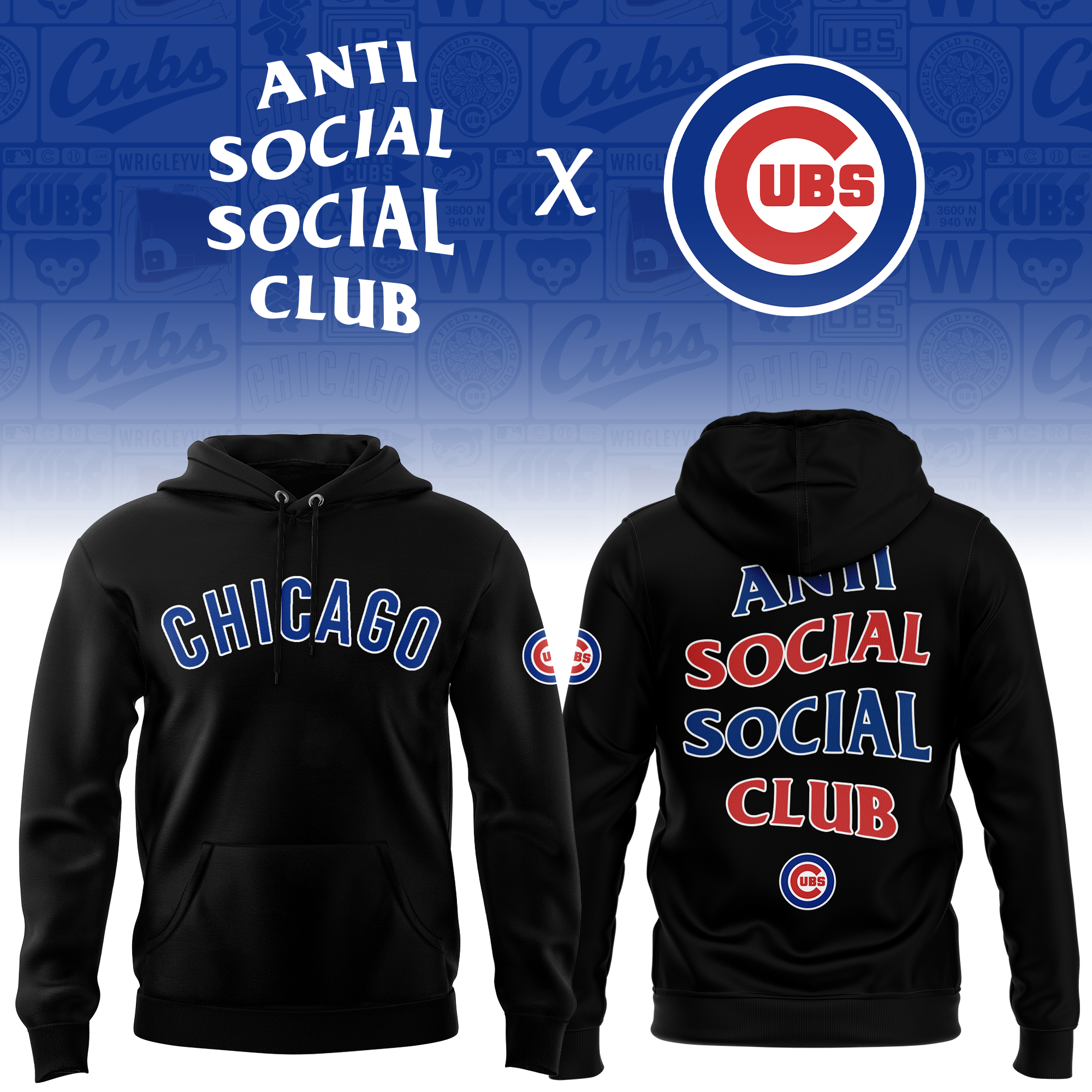 Chicago Cubs x Anti Social Social Club Limited Edition Hoodie 2025 Chicago Cubs x Anti Social Social Club Limited Edition Hoodie 2025