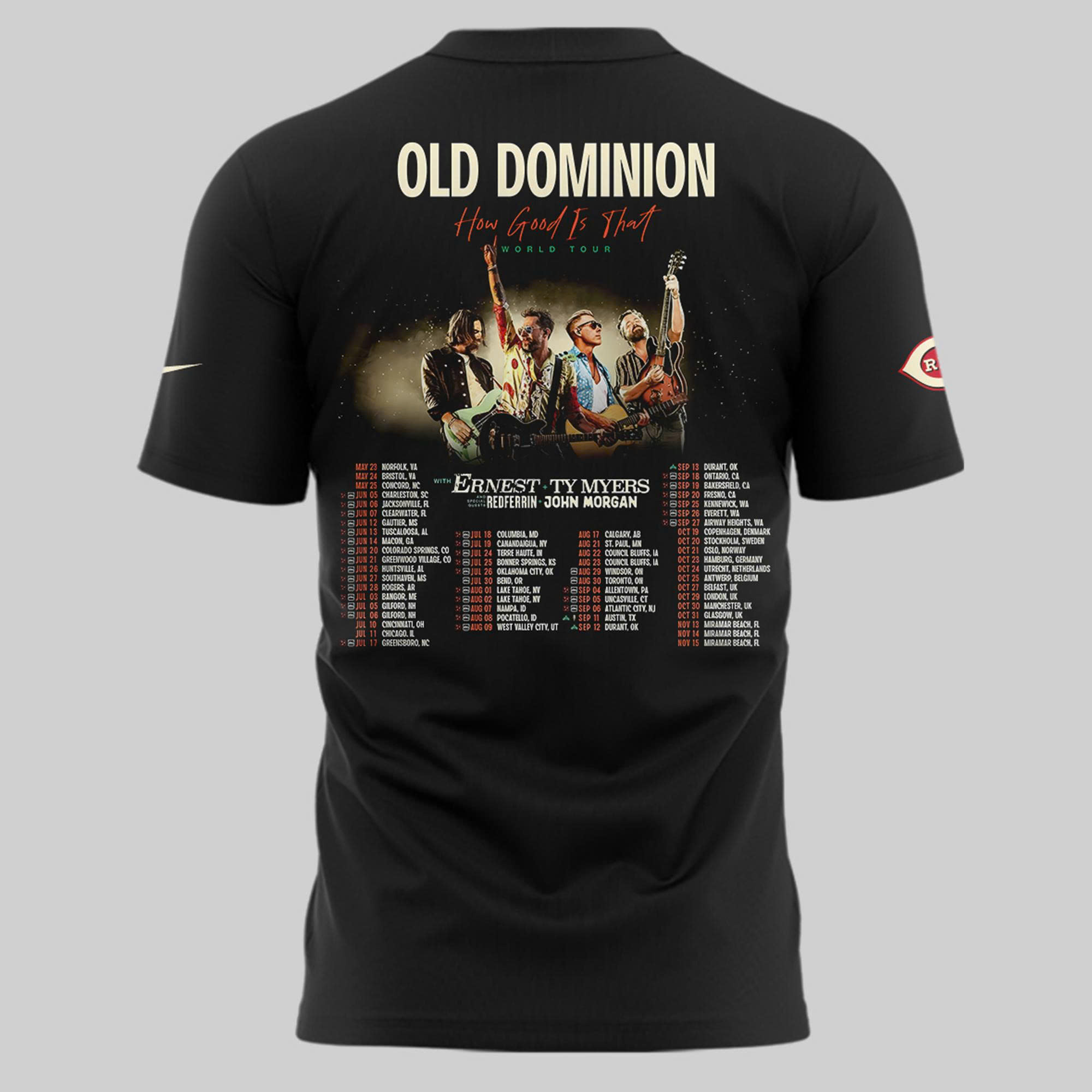 Cincinnati Reds Old Dominion How Good Is That World Tour 2025 Special Tee