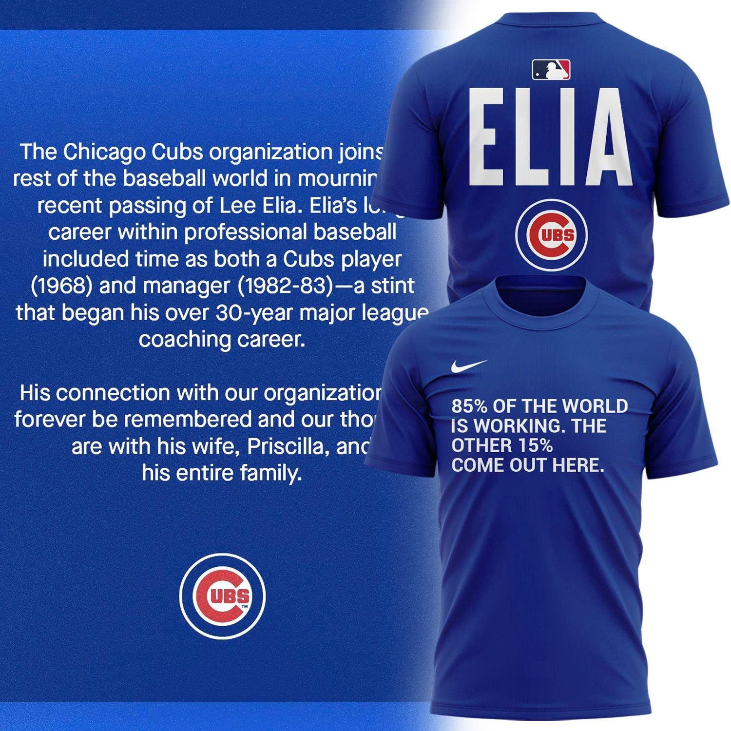 Chicago Cubs Special Edition Lee Elia Shirt 2025 Chicago Cubs Special Edition Lee Elia Shirt 2025