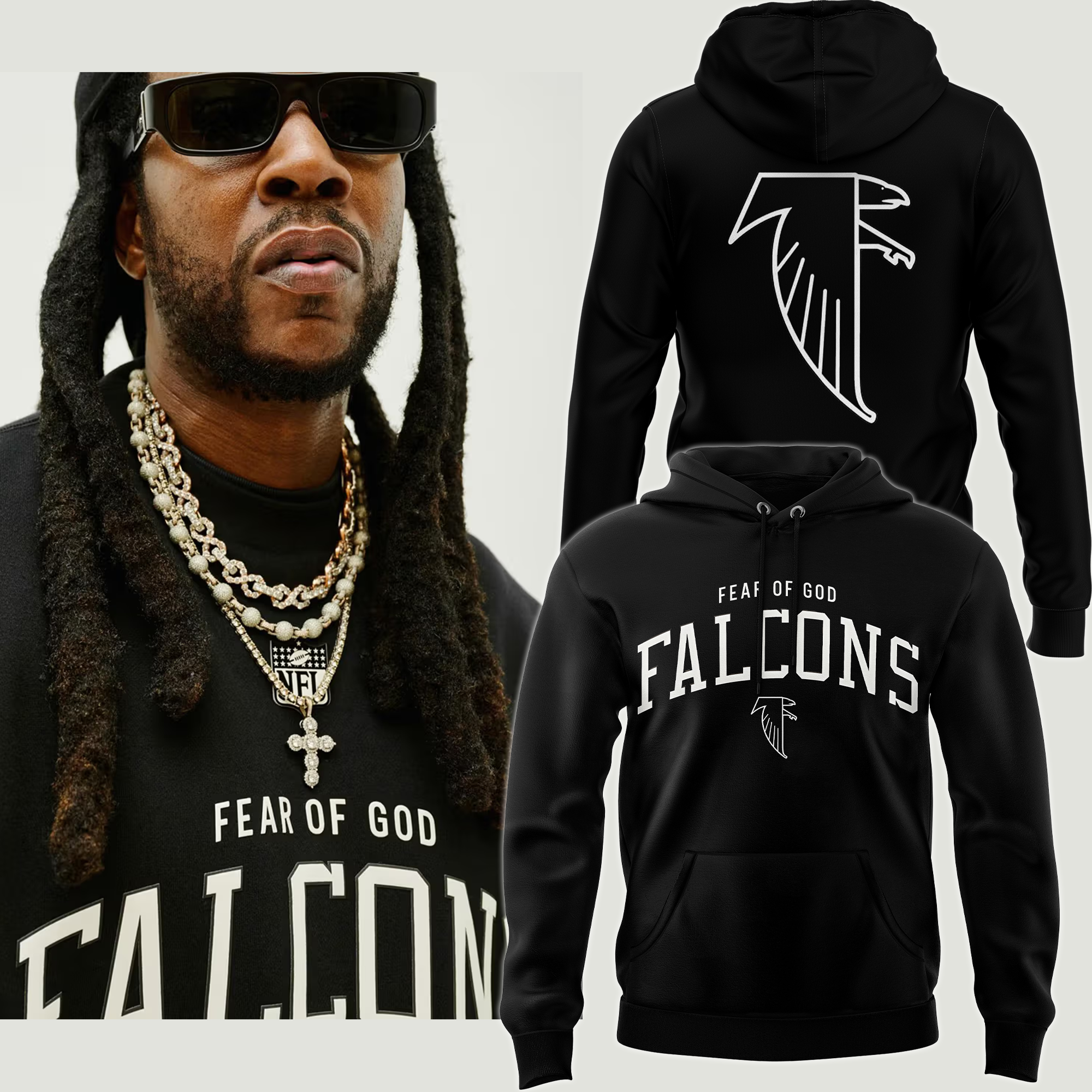 Fear of God x NFL's "Atlanta Capsule" Atlanta Falcons Special Hoodie Fear of God x NFL's "Atlanta Capsule" Atlanta Falcons Special Hoodie