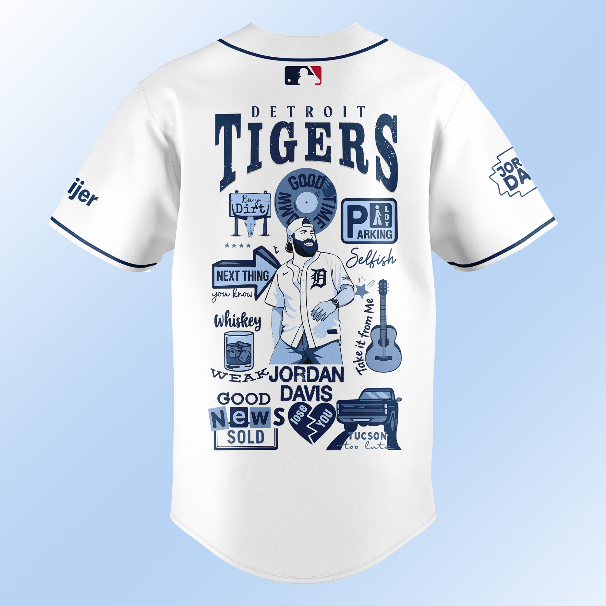Detroit Tigers x Jordan Davis Music Limited Edition Baseball Jersey Detroit Tigers x Jordan Davis Music Limited Edition Baseball Jersey