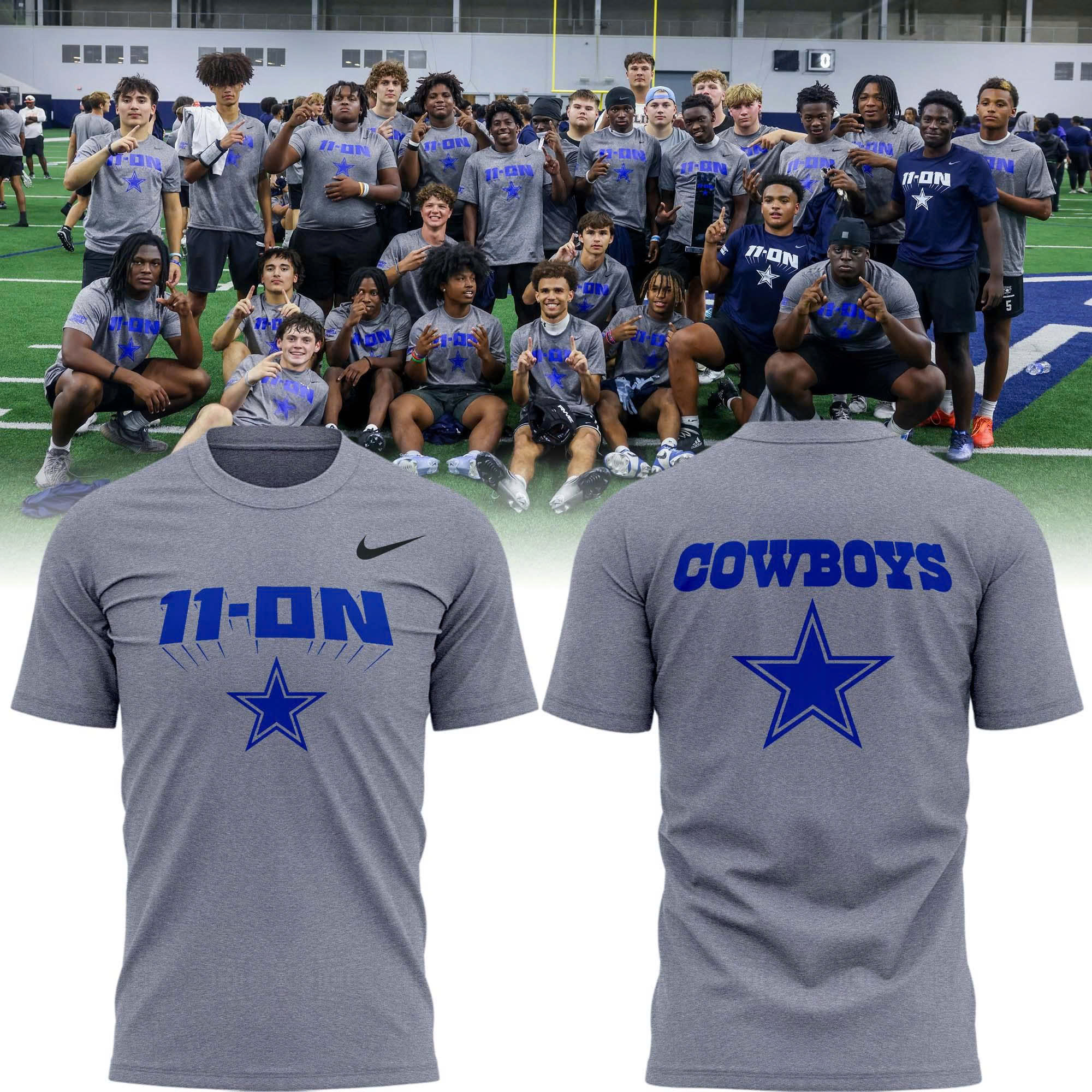 Dallas Cowboys 11-On Grey Shirt Dallas Cowboys 11-On Grey Shirt