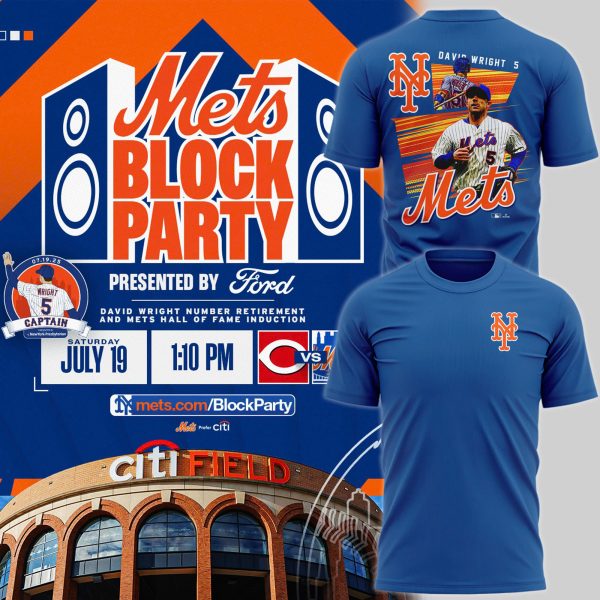 New York Mets Block Party David Wright Special T-Shirt - Blue