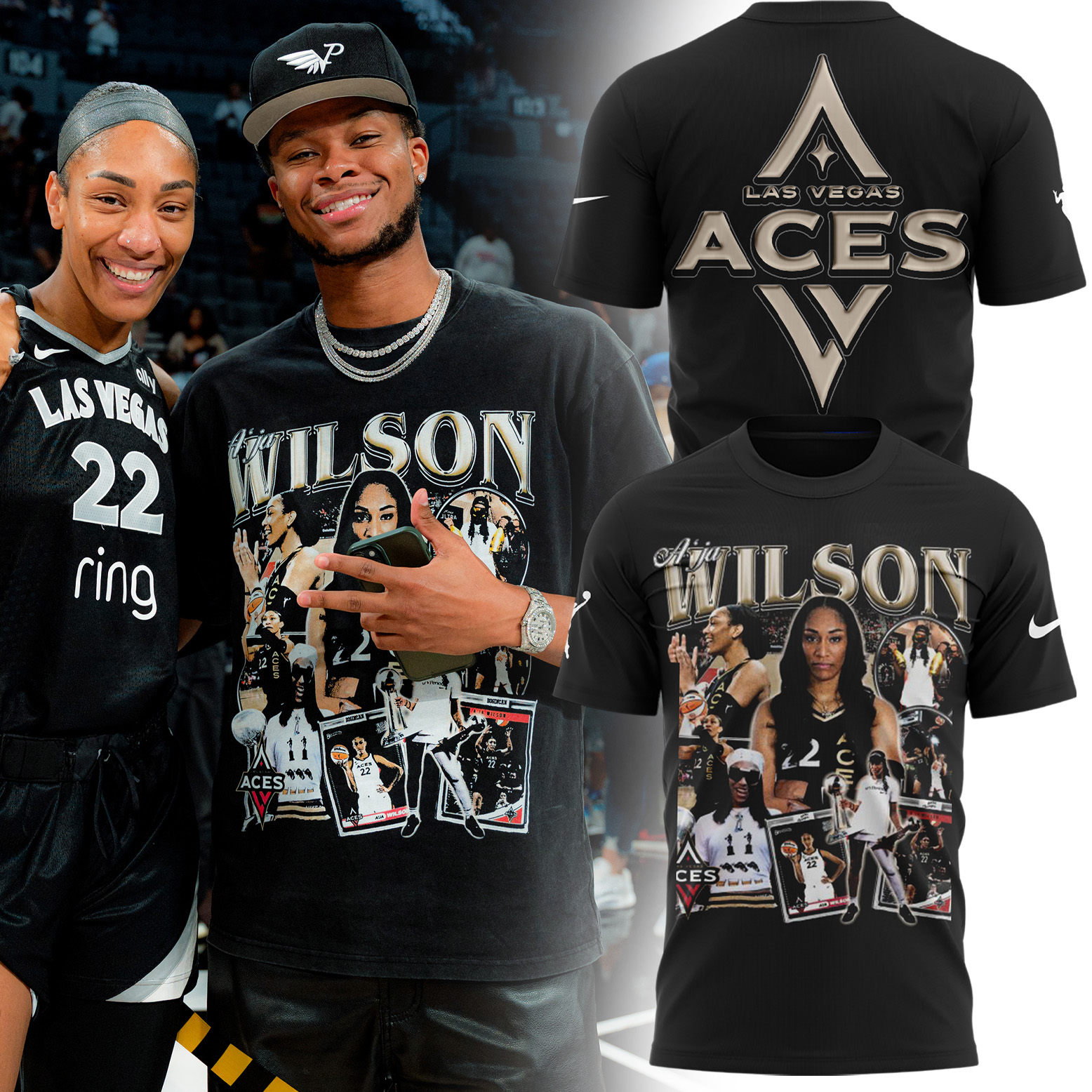 Las Vegas Aces A'ja Wilson Black Limited Edition T-Shirt Las Vegas Aces A'ja Wilson Black Limited Edition T-Shirt