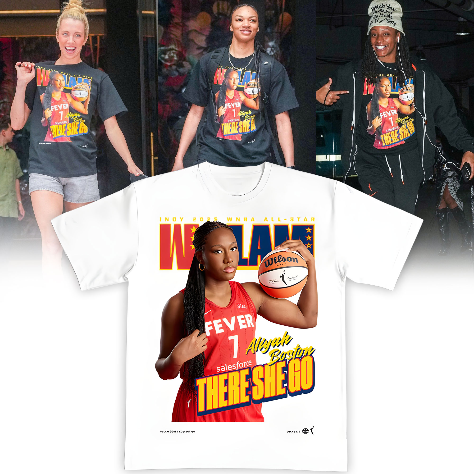 Indiana Fever WSLAM Cover Tee - Aliyah Boston - White Indiana Fever WSLAM Cover Tee - Aliyah Boston - White