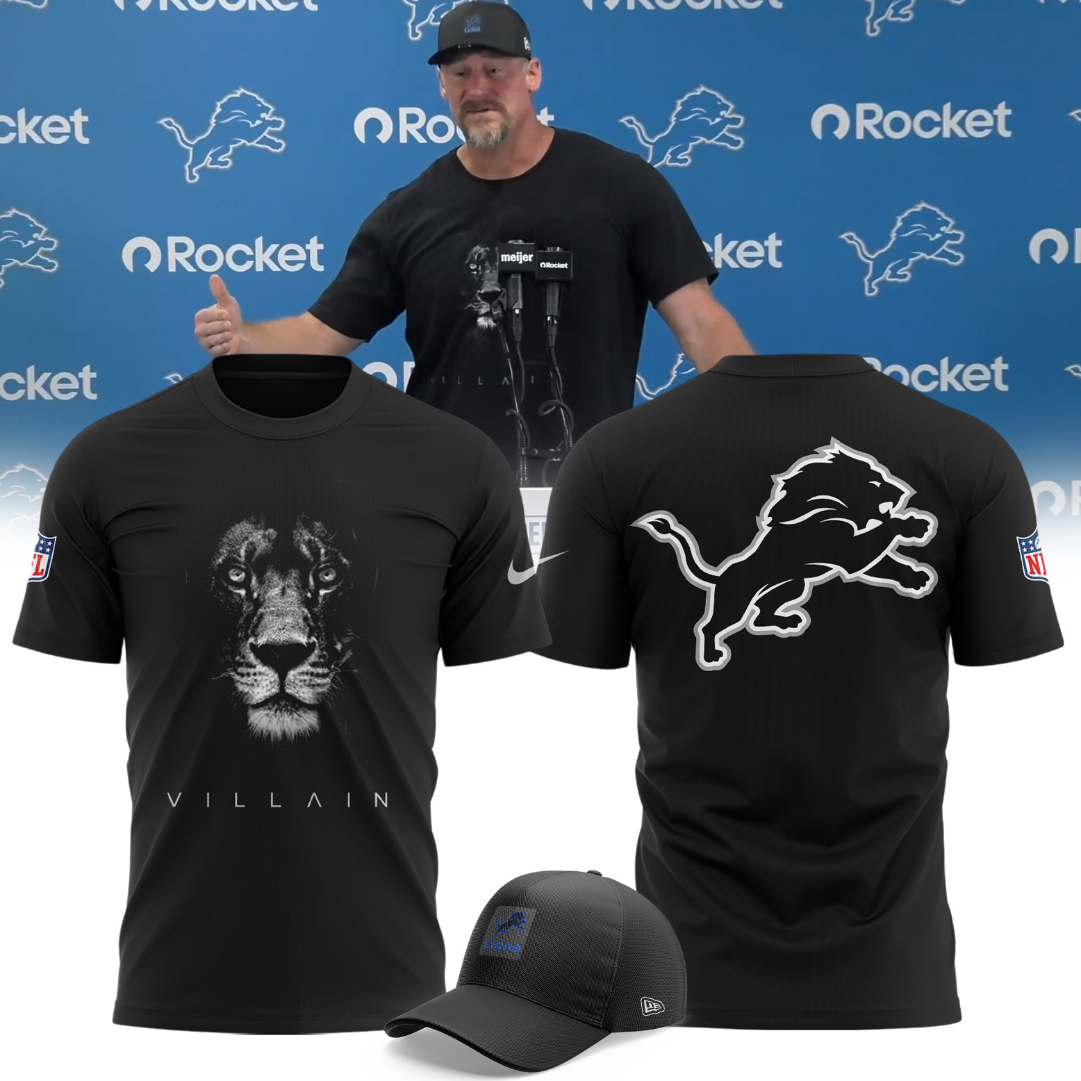 Dan Campbell Detroit Lions Villain 2025 Limited Shirt Dan Campbell Detroit Lions Villain 2025 Limited Shirt