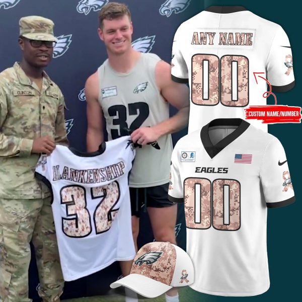 Philadelphia Eagles 2025 Military Appreciation Day Football Jersey - White