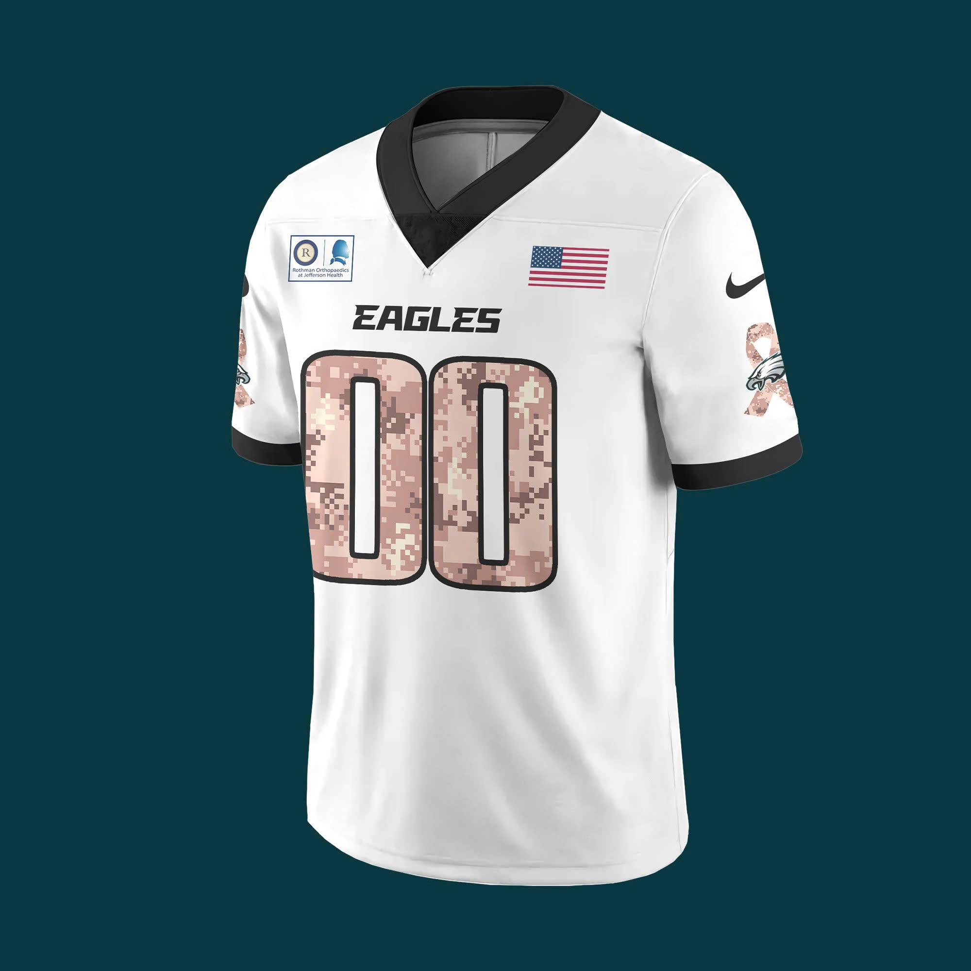 Philadelphia Eagles 2025 Military Appreciation Day Football Jersey - White Philadelphia Eagles 2025 Military Appreciation Day Football Jersey - White