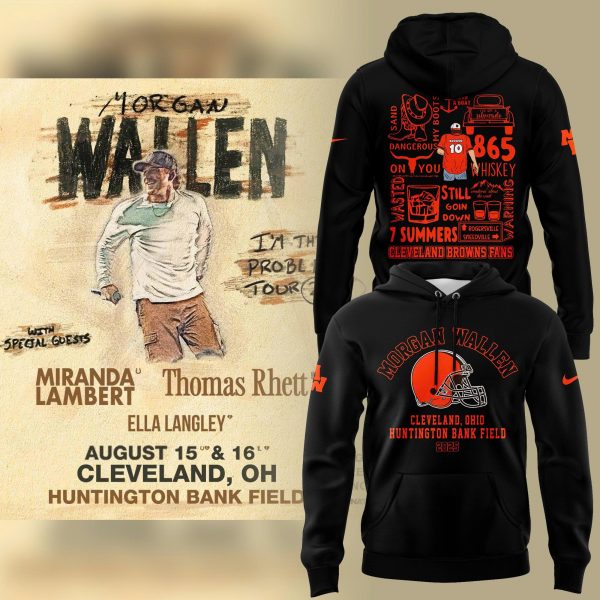 Morgan Wallen x Cleveland Browns Hoodie 2025 For Fans! - Black