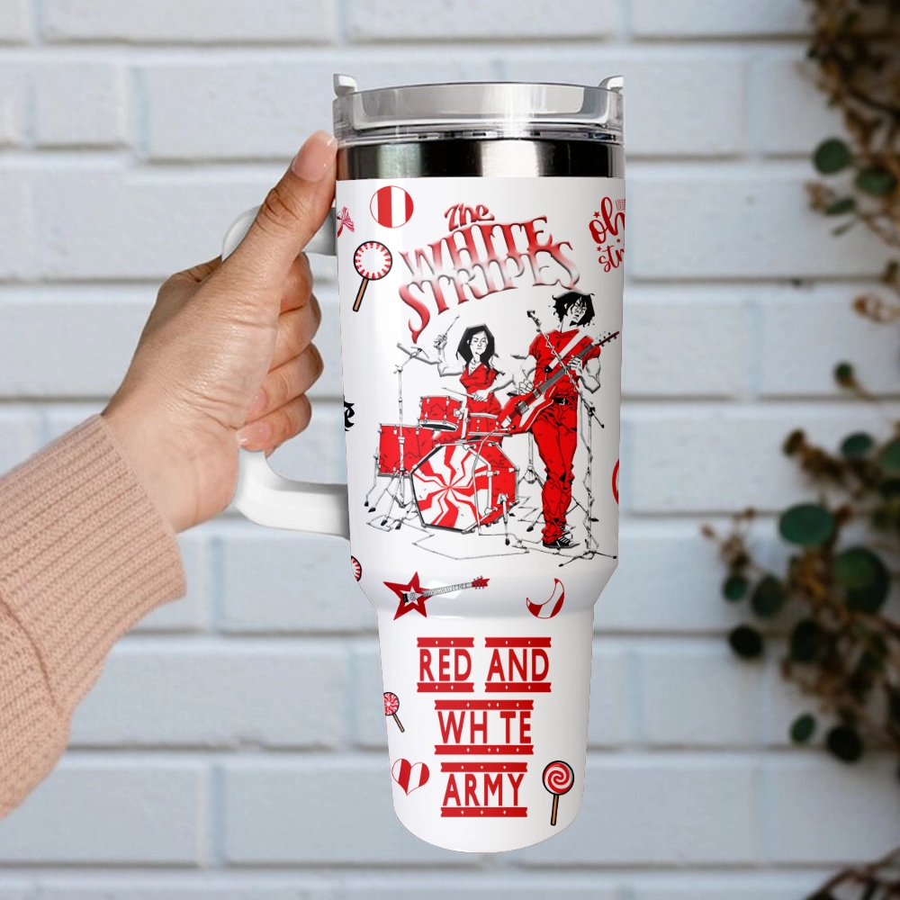 The White Stripes x Rock & Roll Hall of Fame Special Tumbler 40oz with Handle The White Stripes x Rock & Roll Hall of Fame Special Tumbler 40oz with Handle