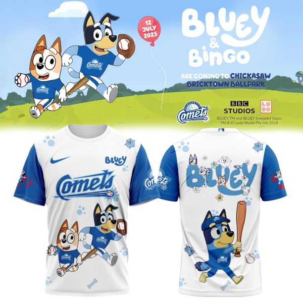 Oklahoma City Comets Bluey and Bingo 2025 New White Tshirt