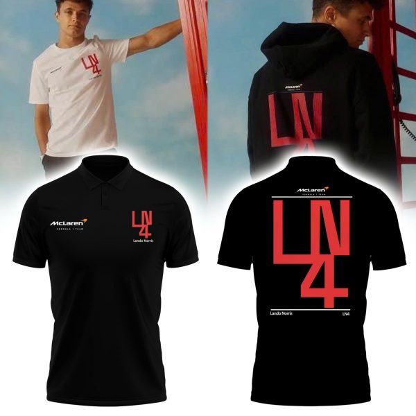 Lando Norris Silverstone McLaren F1 Team Black Polo Shirt
