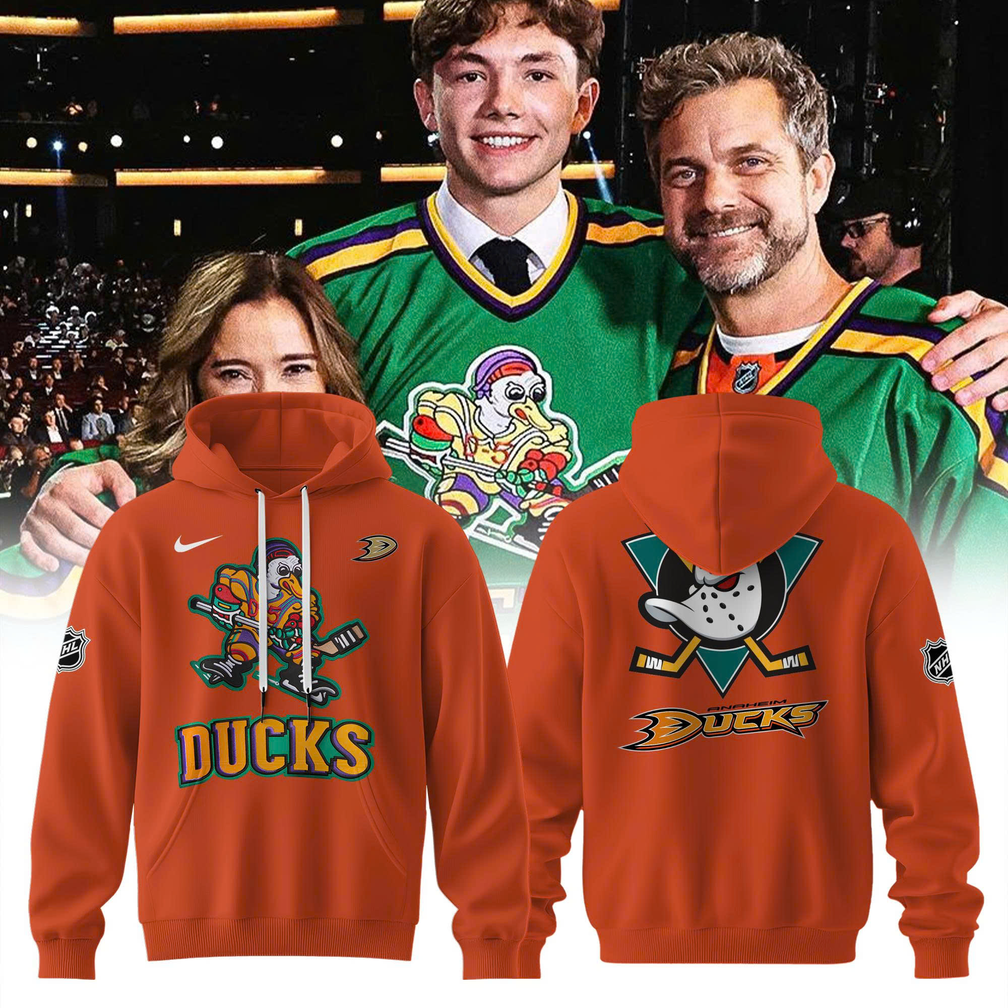 Anaheim Ducks Quack Attack Retro Edition Special Orange Hoodie Anaheim Ducks Quack Attack Retro Edition Special Orange Hoodie