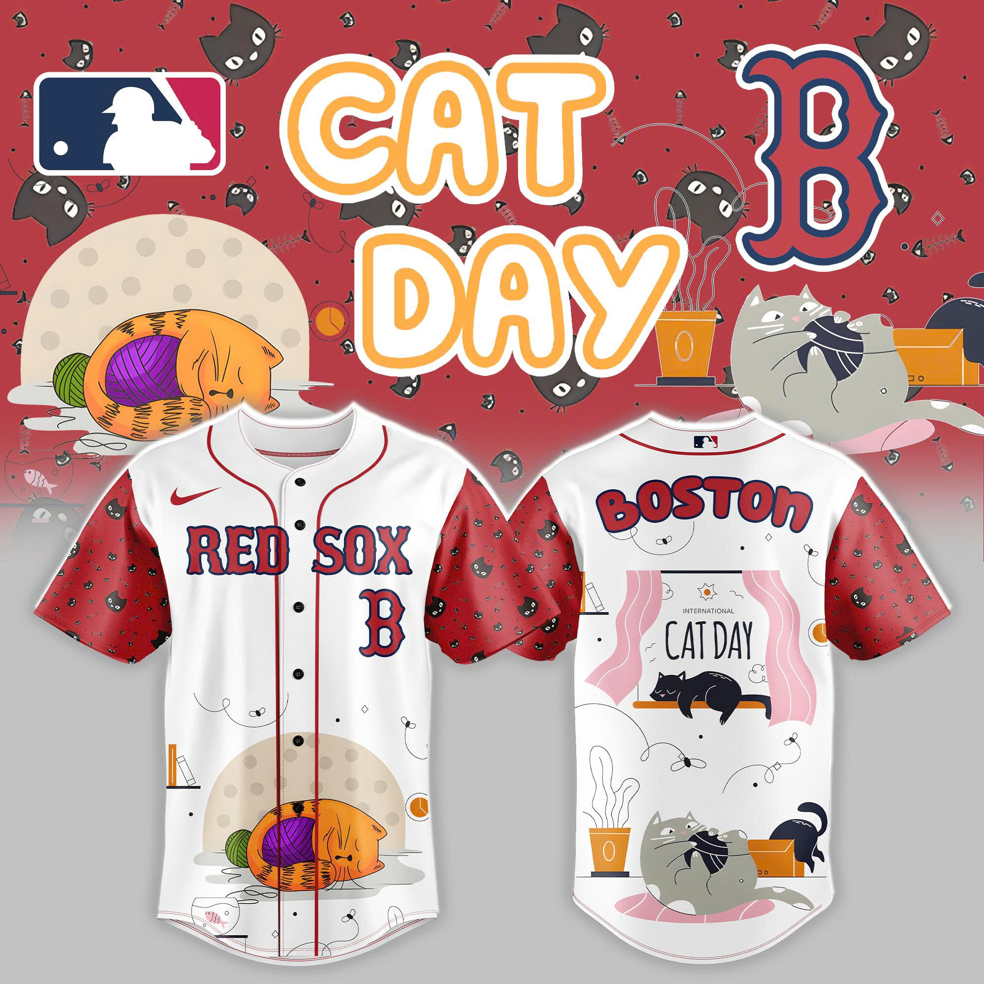 Boston Red Sox x International Cat Day 2025 Limited Baseball Jersey Boston Red Sox x International Cat Day 2025 Limited Baseball Jersey