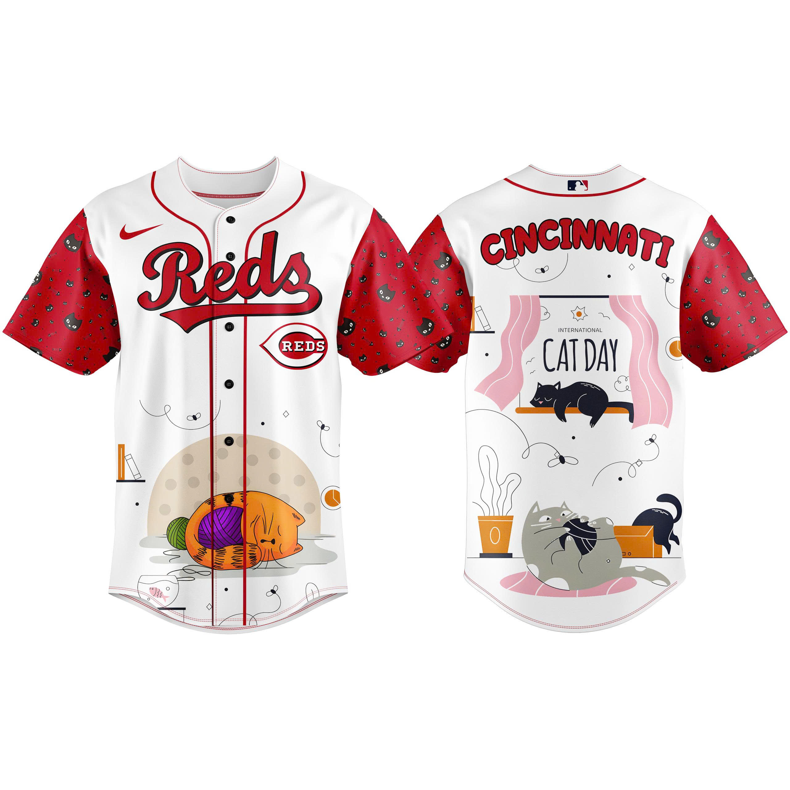 Cincinnati Reds x International Cat Day 2025 Limited Baseball Jersey Cincinnati Reds x International Cat Day 2025 Limited Baseball Jersey