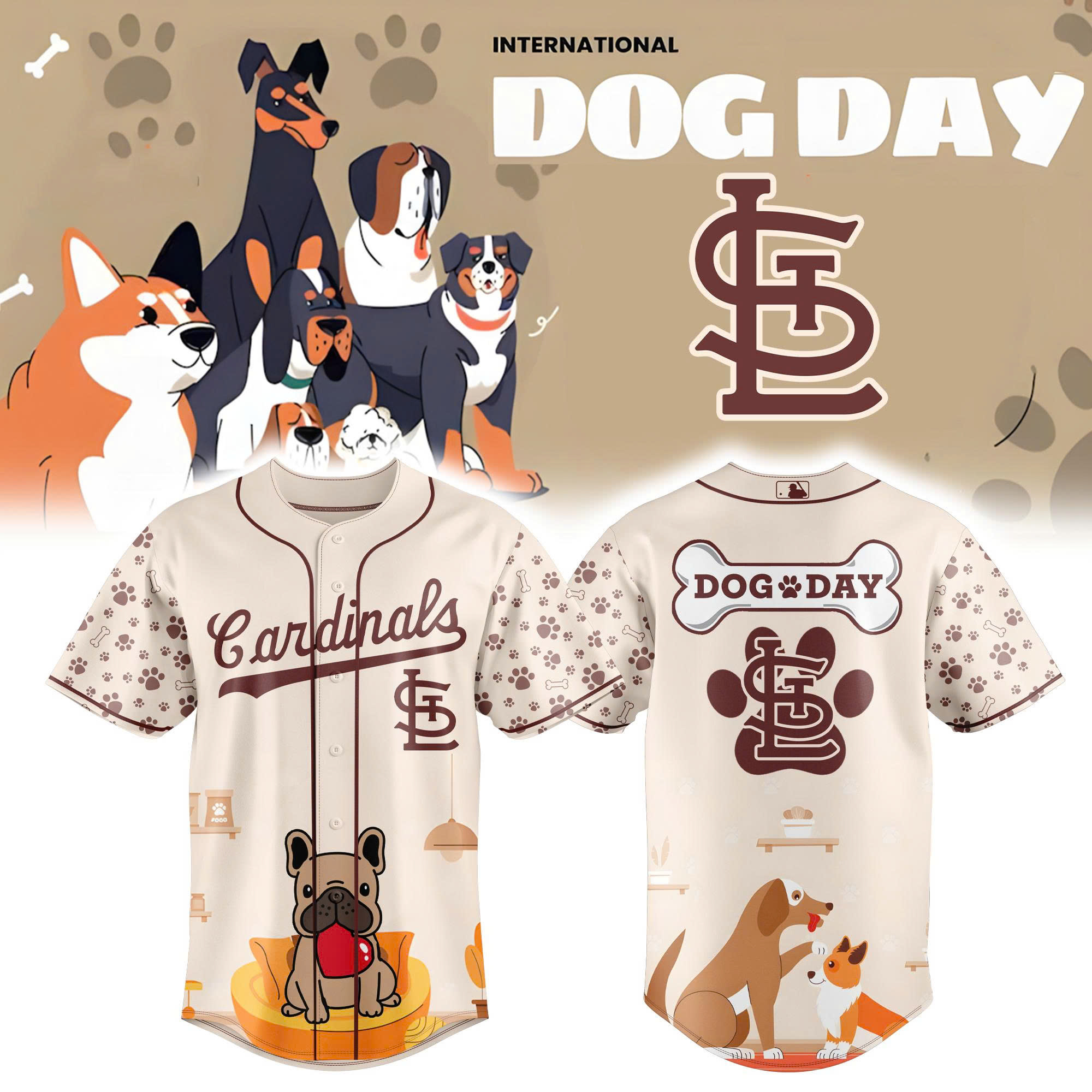 St. Louis Cardinals x International Dog Day 2025 Limited Baseball Jersey St. Louis Cardinals x International Dog Day 2025 Limited Baseball Jersey