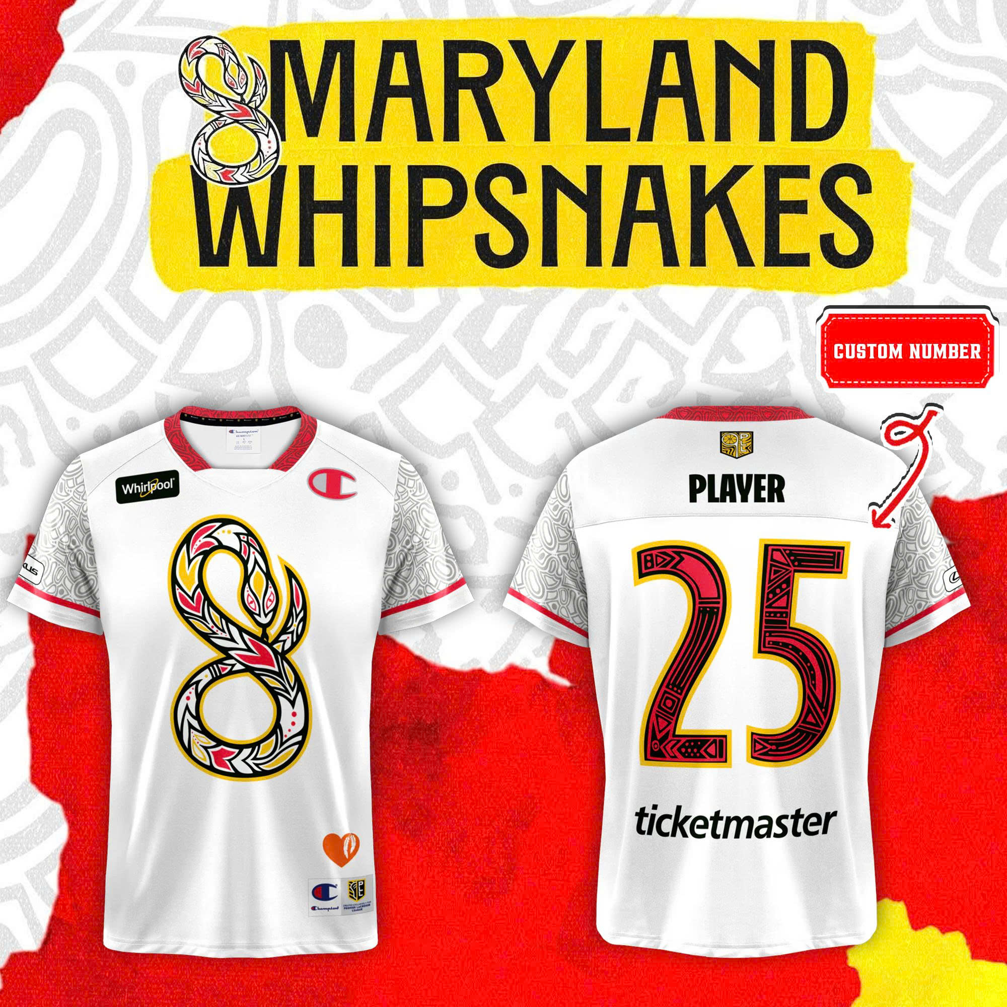 Maryland Whipsnakes Indigenous Heritage Custom Foootbal Jersey Maryland Whipsnakes Indigenous Heritage Custom Foootbal Jersey