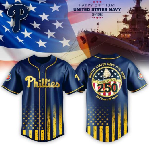 Philadelphia Phillies X U.S. Navy Birthday 250th-3D Baseball Jersey