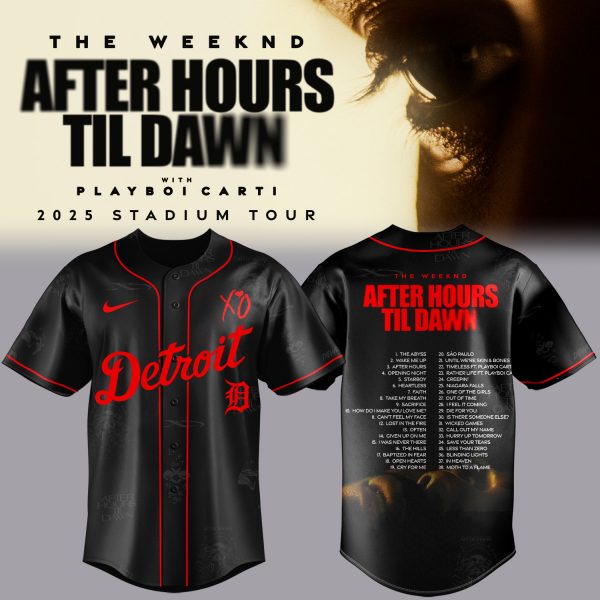Detroit Tigers x The Weeknd After Hours Til Dawn 2025 Jersey