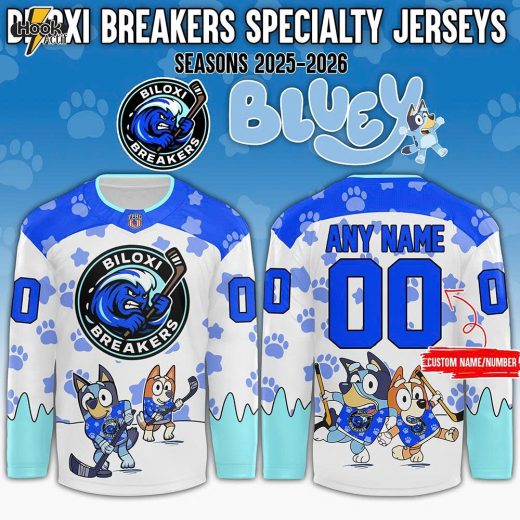 Biloxi Breakers x Bluey Day 2025 Personalized Hockey Jersey