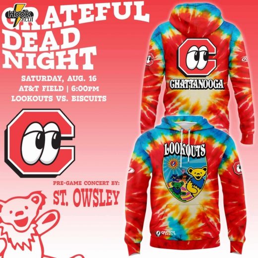 Chattanooga Lookouts 2025 Grateful Dead Night Special Hoodie