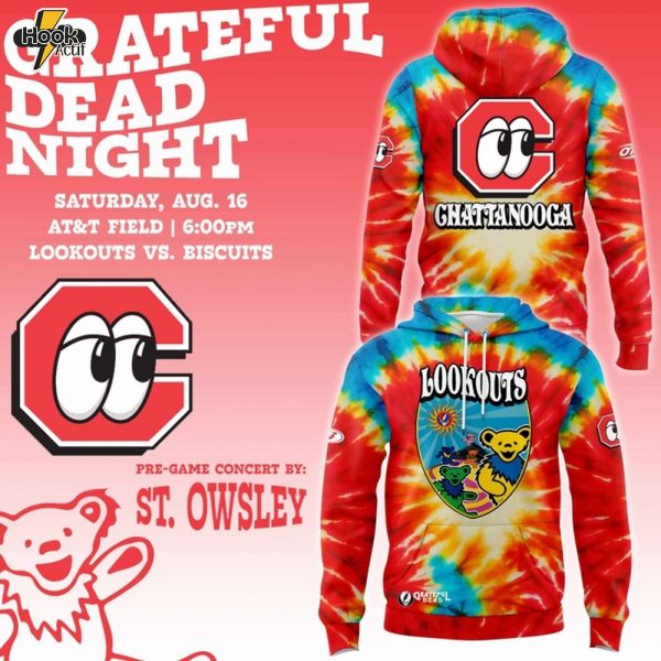 Chattanooga Lookouts 2025 Grateful Dead Night Special Hoodie