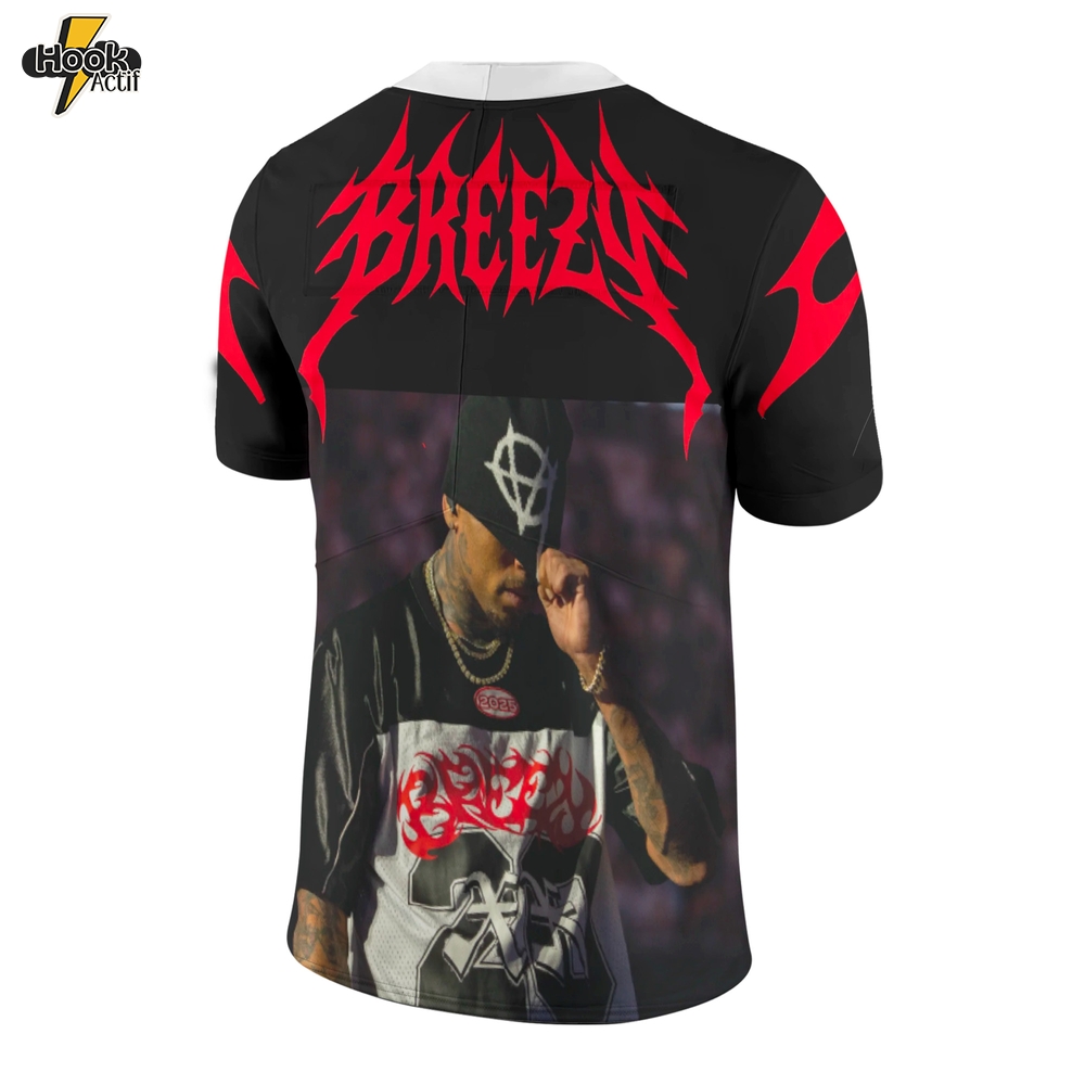 Chris Brown - BREEZY BOWL XX Team Breezy Playmaker Football Jersey Chris Brown - BREEZY BOWL XX Team Breezy Playmaker Football Jersey