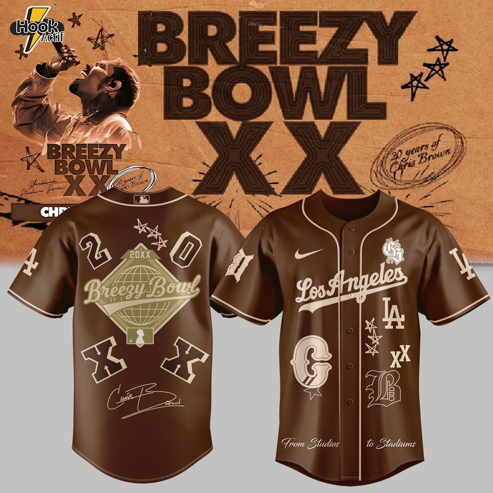Chris Brown Breezy Bowl XX Los Angeles Dodgers Jersey 2025 Chris Brown Breezy Bowl XX Los Angeles Dodgers Jersey 2025