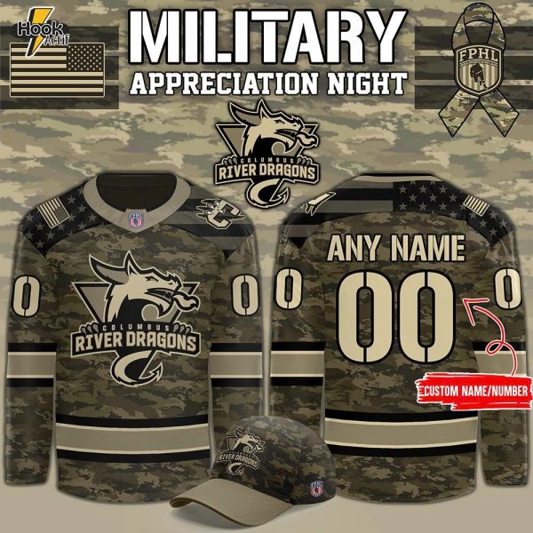 Columbus River Dragons x Military Appreciation Custom Hockey Jersey