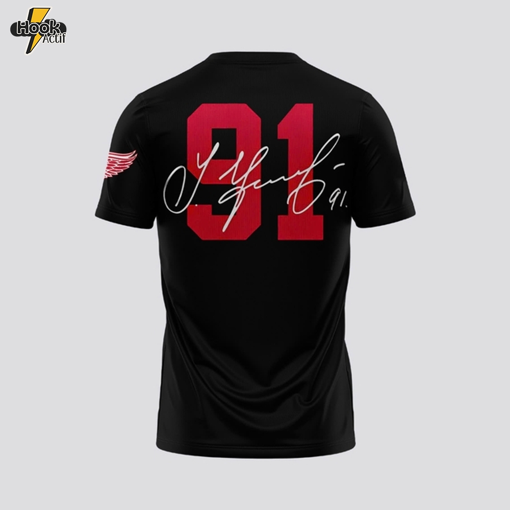 Detroit Red Wings x Sergei Fedorov Signature Black Shirt Detroit Red Wings x Sergei Fedorov Signature Black Shirt