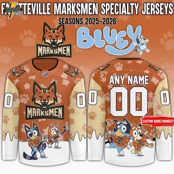 Fayetteville Marksmen x Bluey Day 2025 Personalized Hockey Jersey